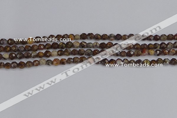 COP1386 15.5 inches 4mm faceted round fire lace opal beads