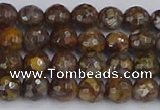 COP1387 15.5 inches 6mm faceted round fire lace opal beads