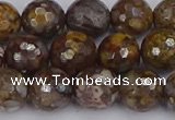 COP1389 15.5 inches 10mm faceted round fire lace opal beads