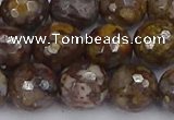 COP1390 15.5 inches 12mm faceted round fire lace opal beads