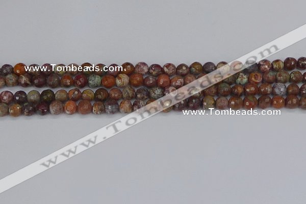 COP1393 15.5 inches 4mm faceted round African green opal beads