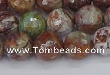 COP1396 15.5 inches 10mm faceted round African green opal beads