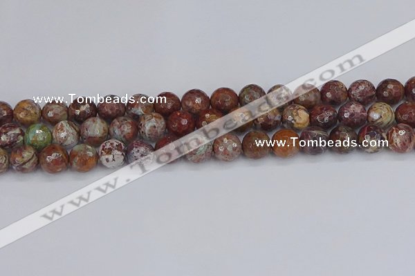 COP1396 15.5 inches 10mm faceted round African green opal beads