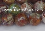 COP1397 15.5 inches 12mm faceted round African green opal beads