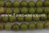 COP1400 15.5 inches 4mm round yellow opal gemstone beads