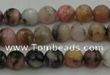 COP1411 15.5 inches 6mm faceted round natural pink opal gemstone beads