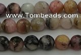 COP1412 15.5 inches 8mm faceted round natural pink opal gemstone beads