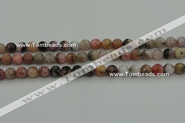 COP1414 15.5 inches 12mm faceted round natural pink opal gemstone beads