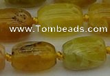 COP1423 15.5 inches 15*20mm drum yellow opal gemstone beads