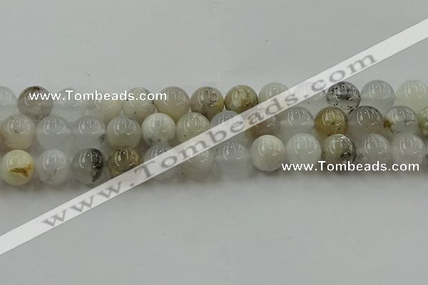 COP1454 15.5 inches 12mm round grey opal gemstone beads