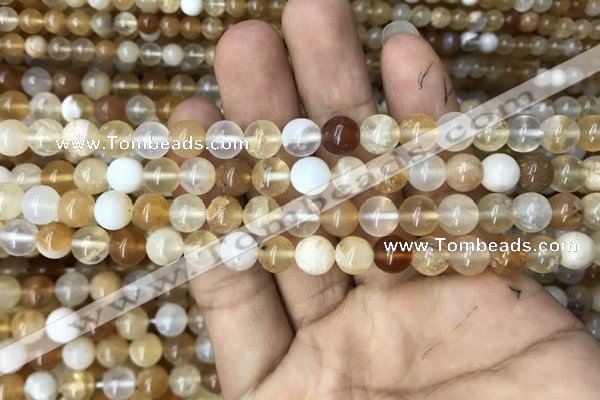 COP1457 15.5 inches 8mm round yellow opal gemstone beads