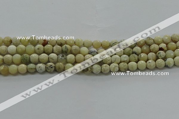 COP1471 15.5 inches 6mm faceted round African opal gemstone beads