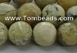 COP1474 15.5 inches 12mm faceted round African opal gemstone beads