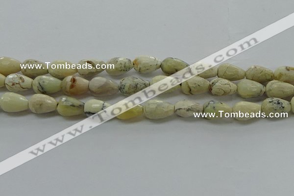 COP1480 15.5 inches 8*12mm faceted teardrop African opal gemstone beads