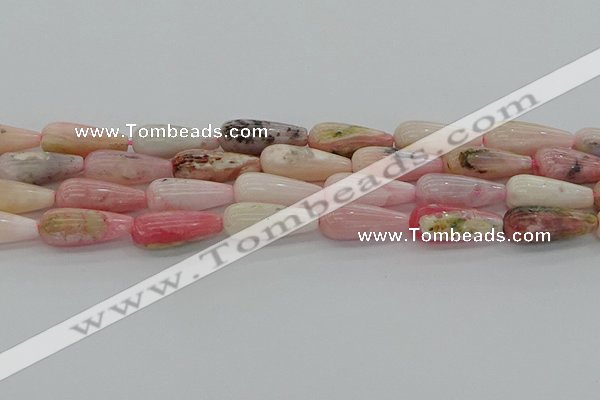 COP1490 15.5 inches 8*20mm teardrop natural pink opal beads