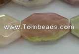 COP1493 15.5 inches 22*30mm faceted freeform natural pink opal beads