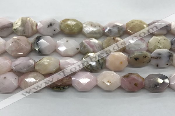 COP1495 12*16mm - 13*18mm faceted octagonal natural pink opal beads