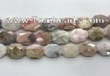 COP1496 18*25mm - 20*28mm faceted octagonal natural pink opal beads