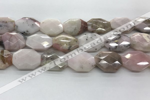 COP1497 22*28mm - 25*32mm faceted octagonal natural pink opal beads