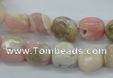 COP15 15.5 inches 10*12mm nugget natural pink opal beads wholesale