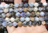 COP1518 15.5 inches 10mm faceted nuggets amethyst sage opal beads