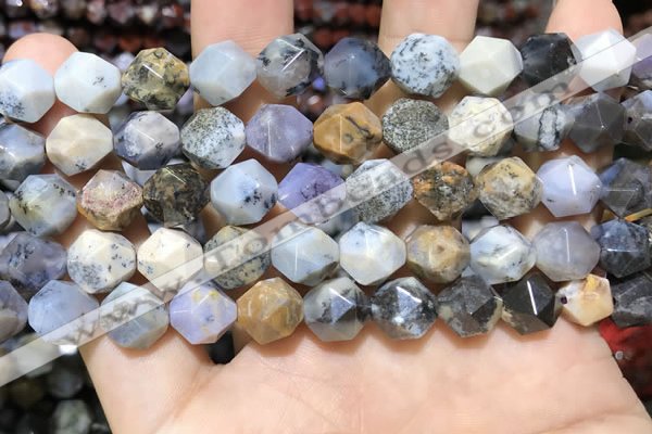 COP1518 15.5 inches 10mm faceted nuggets amethyst sage opal beads