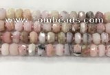 COP1550 15.5 inches 6*10mm - 8*11mm faceted tyre natural pink opal beads
