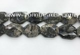 COP1552 30*40mm - 35*45mm faceted octagonal grey opal beads