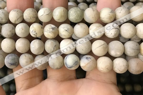 COP1564 15.5 inches 12mm round matte African opal beads