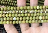 COP1572 15.5 inches 4mm round Australia olive green opal beads