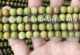 COP1574 15.5 inches 8mm round Australia olive green opal beads