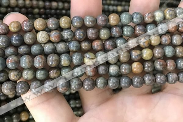 COP1578 15.5 inches 4mm round Australia brown green opal beads