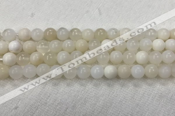 COP1589 15.5 inches 8mm round white opal gemstone beads