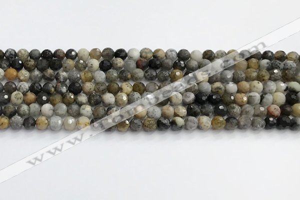 COP1609 15.5 inches 6mm faceted round moss opal beads