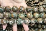 COP1646 15.5 inches 20mm faceted round green opal gemstone beads