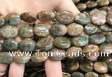 COP1652 15.5 inches 12*16mm oval green opal gemstone beads