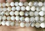 COP1668 15.5 inches 10mm faceted round white opal beads