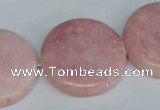 COP168 15.5 inches 30mm flat round pink opal gemstone beads