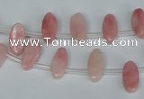 COP169 15.5 inches 6*12mm top-drilled marquise pink opal gemstone beads