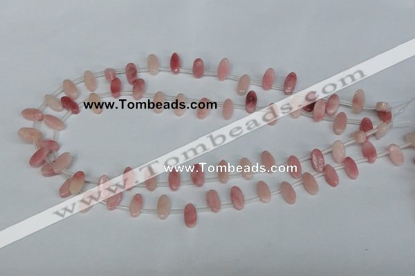 COP169 15.5 inches 6*12mm top-drilled marquise pink opal gemstone beads