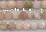 COP1710 15.5 inches 4mm faceted round natural pink opal beads