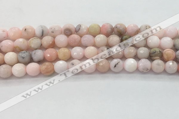 COP1712 15.5 inches 8mm faceted round natural pink opal beads