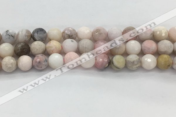 COP1713 15.5 inches 10mm faceted round natural pink opal beads
