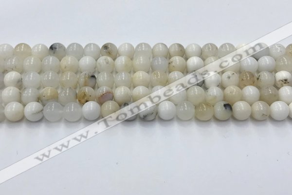 COP1725 15.5 inches 6mm round white opal beads wholesale