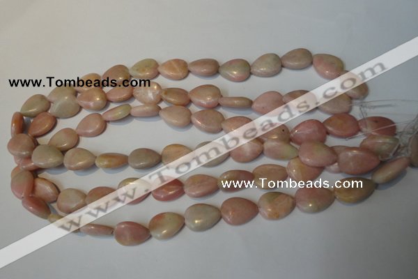 COP173 15.5 inches 13*18mm flat teardrop pink opal gemstone beads