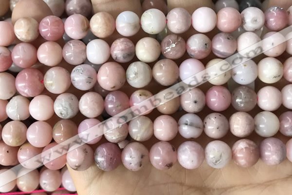 COP1749 15.5 inches 8mm round natural pink opal beads wholesale