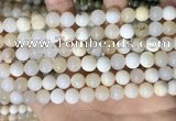COP1754 15.5 inches 8mm round natural white opal gemstone beads