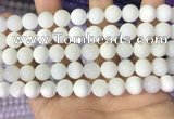 COP1772 15.5 inches 8mm round white opal gemstone beads