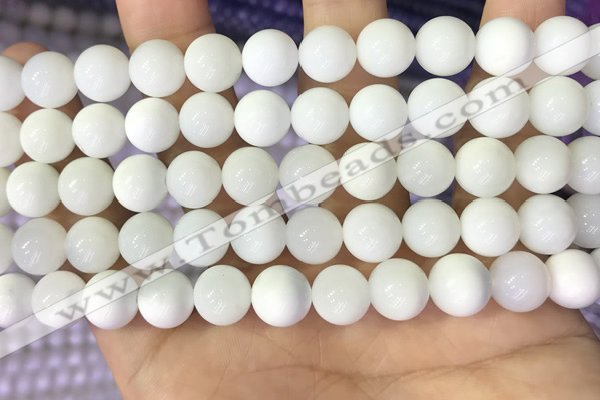 COP1772 15.5 inches 8mm round white opal gemstone beads