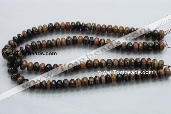 COP202 15.5 inches 7*12mm rondelle natural brown opal gemstone beads